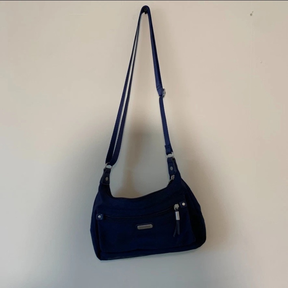 Baggallini Womens RFID Everyday Traveler Bagg Navy Blue Crossbody Purse Bag